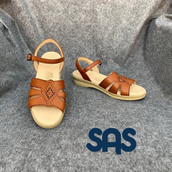 SAS Huarache Women's Leather Tripad Comfort Antique Tan Sandals - Picture 1 of 12